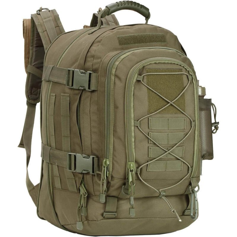 Large Tactical Backpack for Men Military Backpack with DIY System for Travel, Work,Camping,Hunting,Hiking,Sports (GREEN)