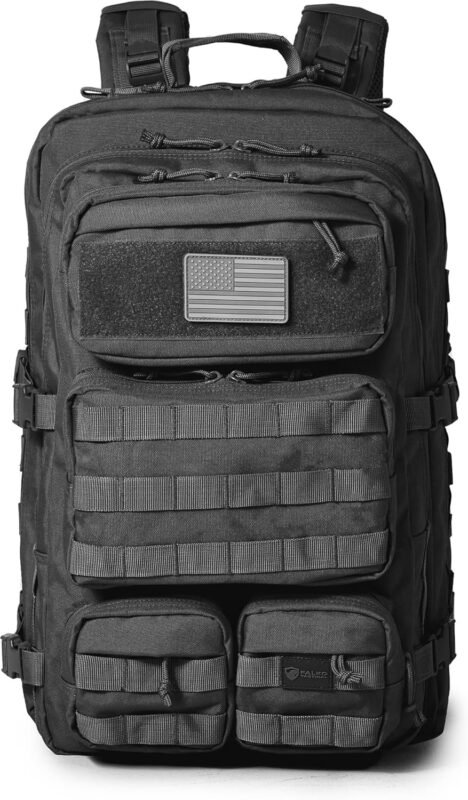 Falko Tactical Backpack 50L, 2.4x Stronger, Military Backpack, Heavy Duty Rucksack, Molle Large Backpack, Work, Outdoors