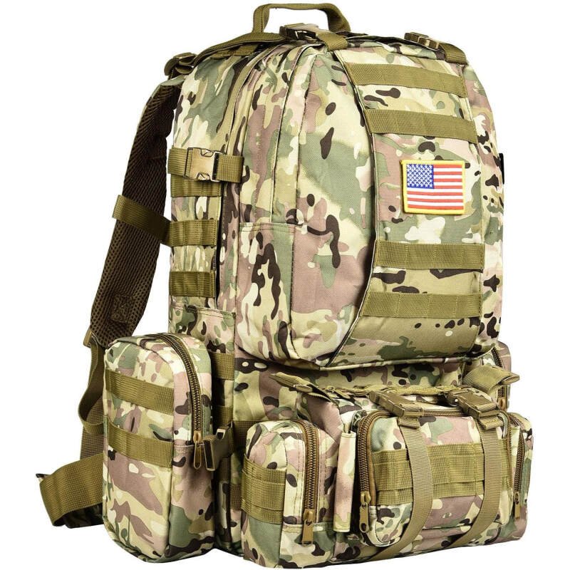 CVLIFE Tactical Backpack Military Army Rucksack 60L Large Assault Pack Detachable Molle Bag…