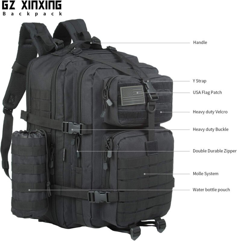 GZ XINXING 64L Large 3 day Molle Pack Military Tactical Army Backpack Bug Out Bag Rucksack For Men