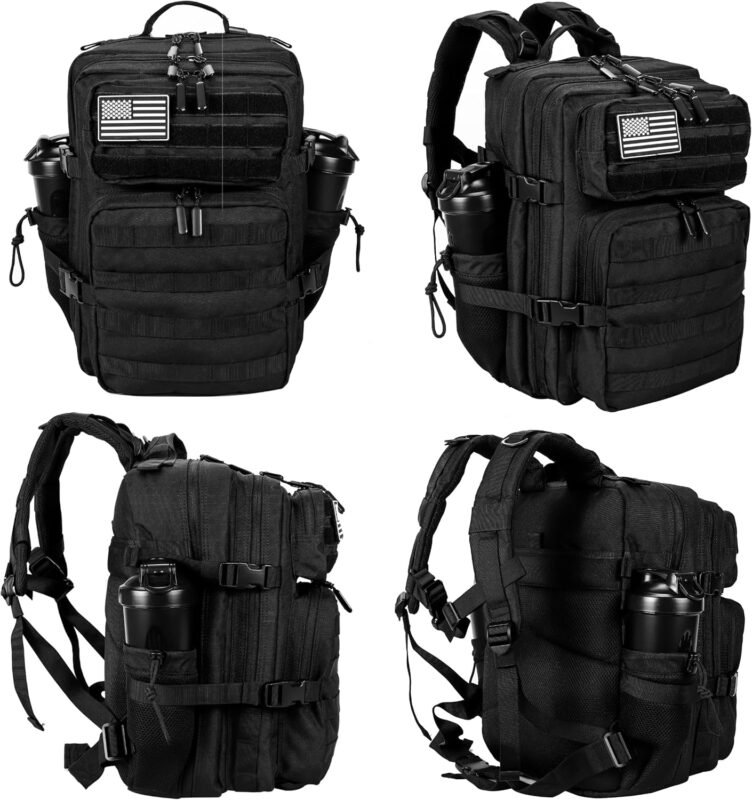 LHI Tactical Military Backpack for Men and Women 25L/35L Army Assault Pack Bag Small Rucksack with Bottle Holder