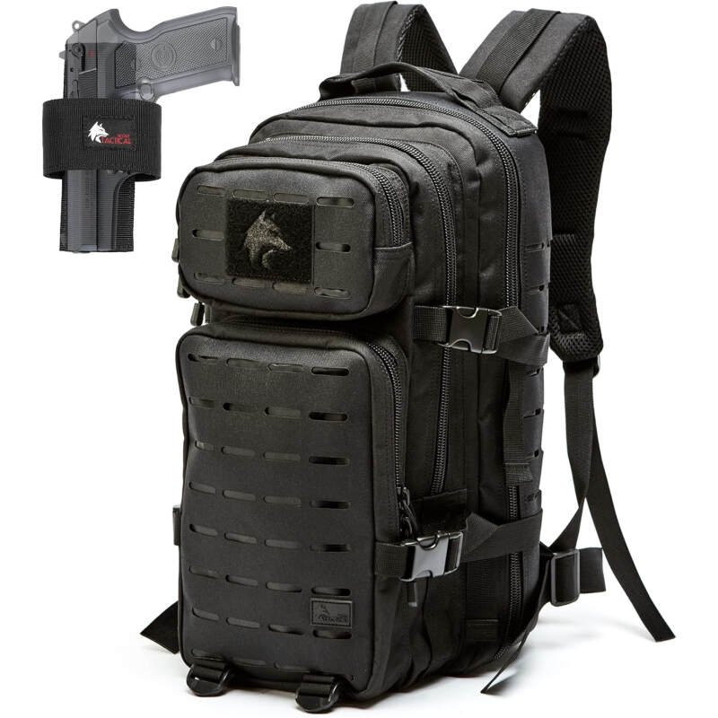 WOLF TACTICAL Molle Backpack Small Tactical Backpack Small Concealed Carry Backpack CCW Backpack Bug Out Bag 24L EDC Daypack