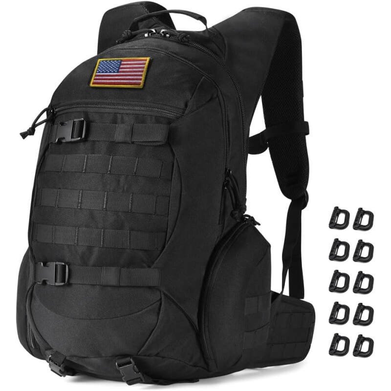 Tactical Backpack for Men, Military Backpack for Hiking, Motorcycle Backpack (black), 35L