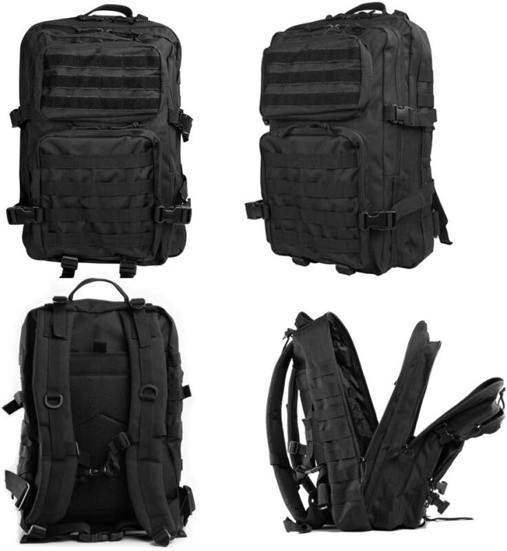 Black Tactical Backpack, Military Backpack, Molle Backpack