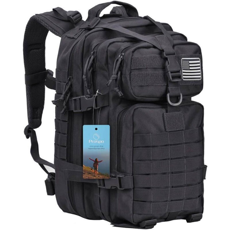Prospo 40L Military Tactical Shoulder Backpack for Assault Survival Molle Bag Pack Fishing Backpack for Tackle Storage