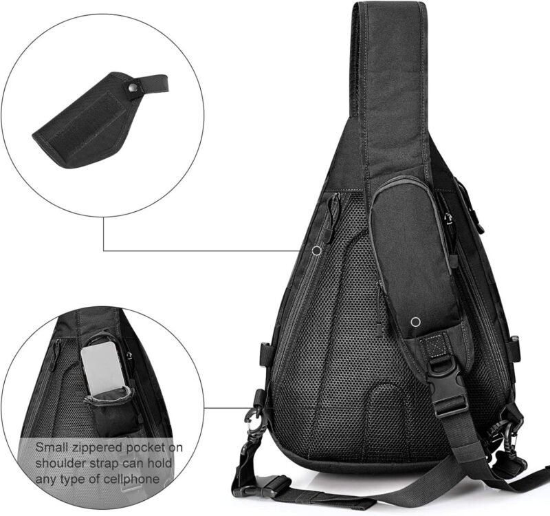 G4Free Tactical EDC Sling Backpack, Military Rover Shoulder Sling Bag Pack with Pistol Holster for Concealed Carry