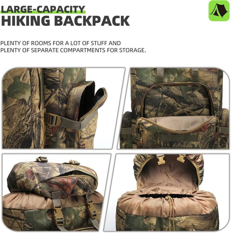 King’sGuard 100L Camping Hiking Backpack Molle Rucksack Military Camping Backpacking Daypack