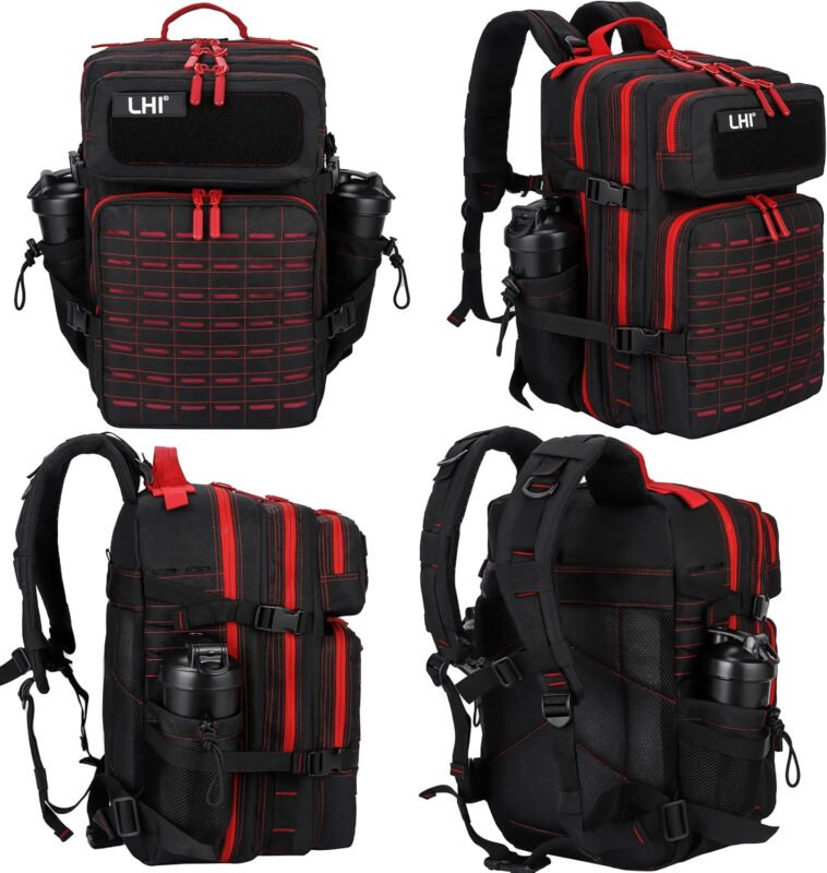 LHI Tactical Military Backpack for Men 25L/45L Large Molle Army Assault Pack 3 Day Hiking Rucksack With Bottle Holder
