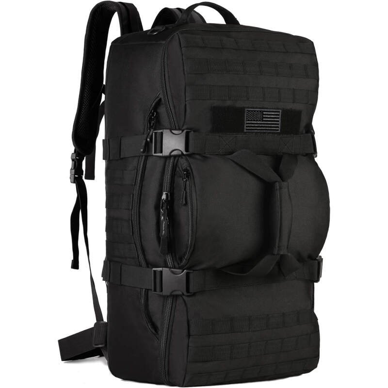Protector Plus Tactical Travel Backpack 60L Military MOLLE Duffel Bag (Rain Cover & Patch Included)