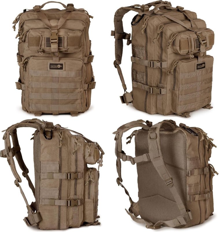 24BattlePack Tactical Backpack | 1 to 3 Day Assault Pack | Combat Veteran Owned Company |40L Bug Out Bag (Coyote Brown)