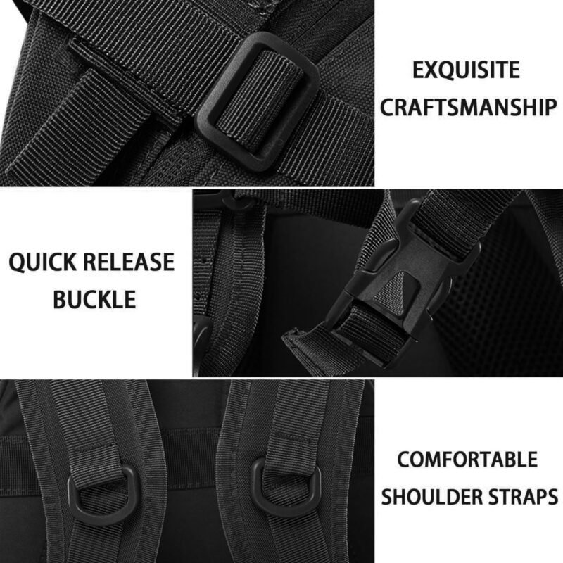 aiGear Tactical Backpack, 25L Military Backpack, 3-Day Bug Out Bag for Men Women Camping Hiking Hunting with Molle System Army Daypack (25L Black)