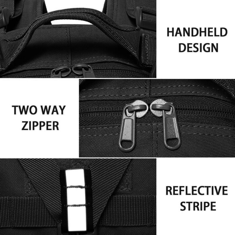 aiGear Tactical Backpack, 25L Military Backpack, 3-Day Bug Out Bag for Men Women Camping Hiking Hunting with Molle System Army Daypack (25L Black)