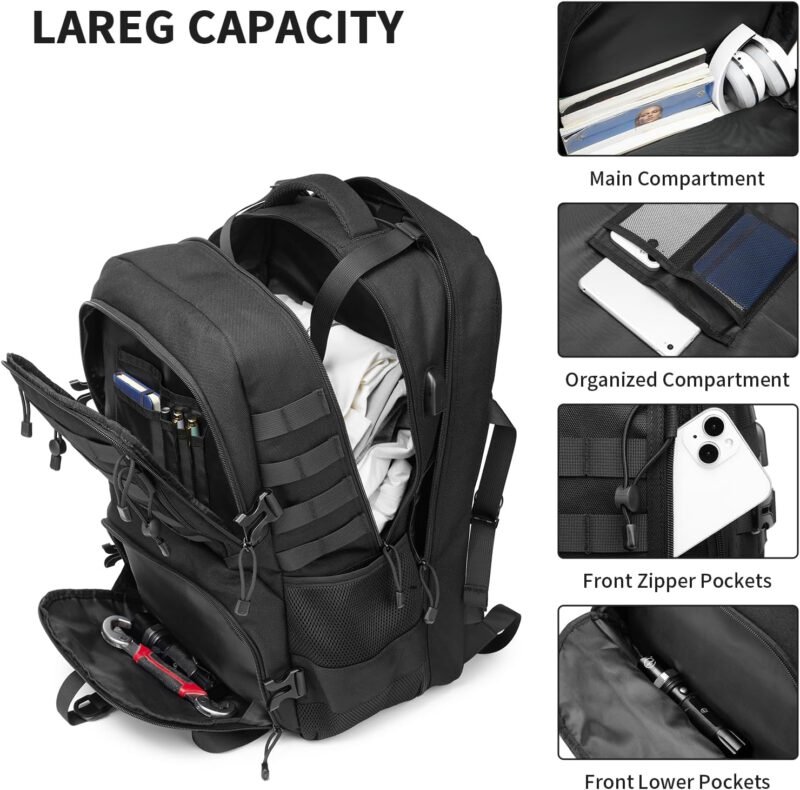 Tactical Backpack for Men,Waterproof Military Backpack Camping Backpack Army Backpack Molle Bag Bug Out Bag Assault Pack Rucksack Hiking Backpack for Men