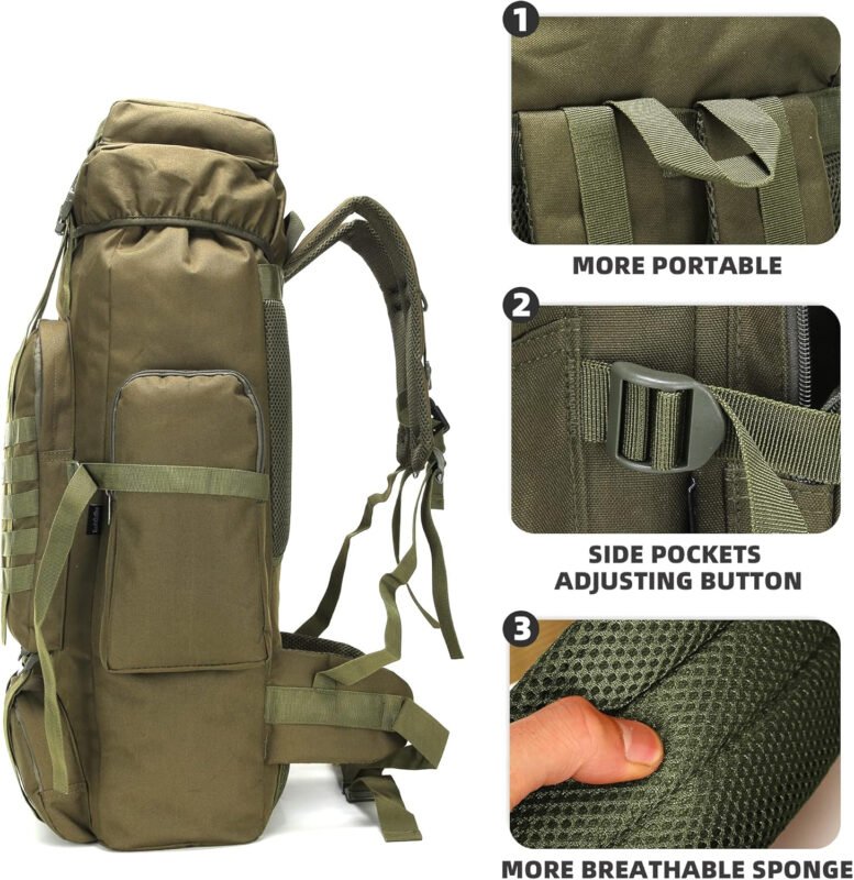 King’sGuard 70L Camping Hiking Backpack Tactical Backpack Military Molle Rucksack Backpack for Outdoor