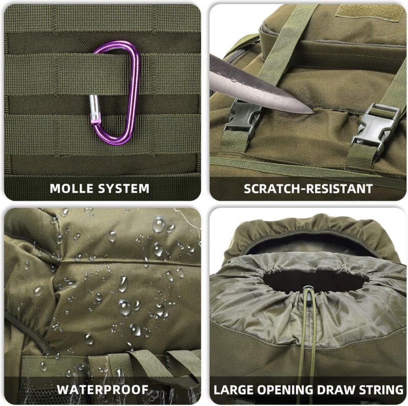 King’sGuard 70L Camping Hiking Backpack Tactical Backpack Military Molle Rucksack Backpack for Outdoor