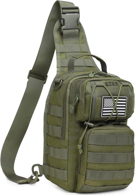 ATBP Tactical Sling Backpack Bag Pack for Men Military One Strap Shoulder Backpack Crossbody Bag With Holster 10 Liters
