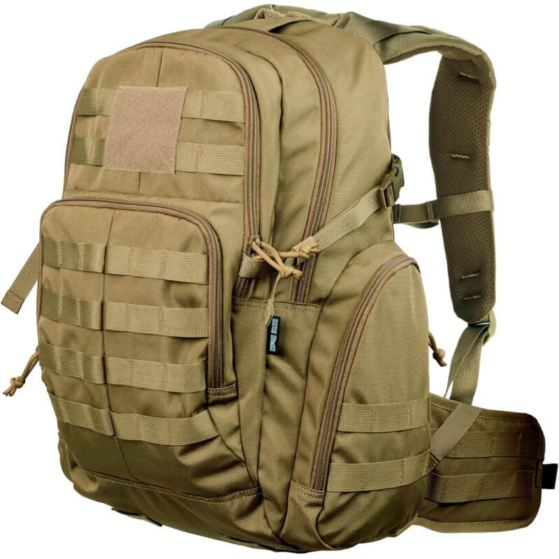 RIVER ROAD Huntex 40L Tactical Backpack for Men and Women in Khaki – Military Style Backpack for Hunting – Hiking Backpack & Travel Combat Backpack – Outdoor Tactical Backpacks & Sport Mochila Tactica