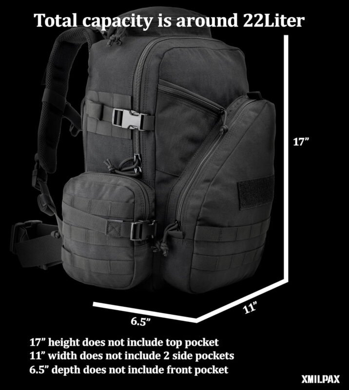 Tactical Backpack EDC Bag MOLLE Daily Pack for Men and Women Every Day Carrying Hiking Camping Travel 22L