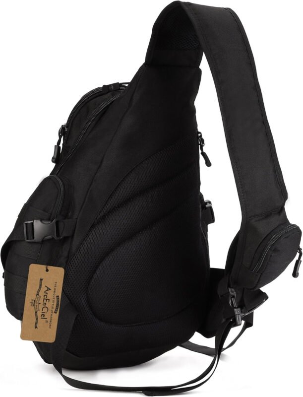 ArcEnCiel Tactical Sling Pack Military Molle Chest Crossbody Shoulder Bags with Patch
