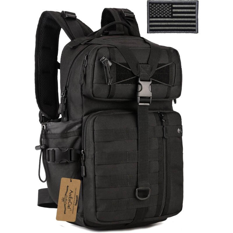 ArcEnCiel Hydration Pack Motorcycle Backpack Tactical Bag with Patch without Waterbladder