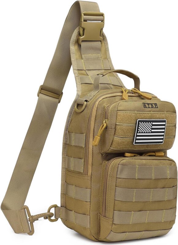 ATBP Tactical Sling Backpack With Holster Military Crossbody Bag for Men Single Shoulder Back Pack 10L