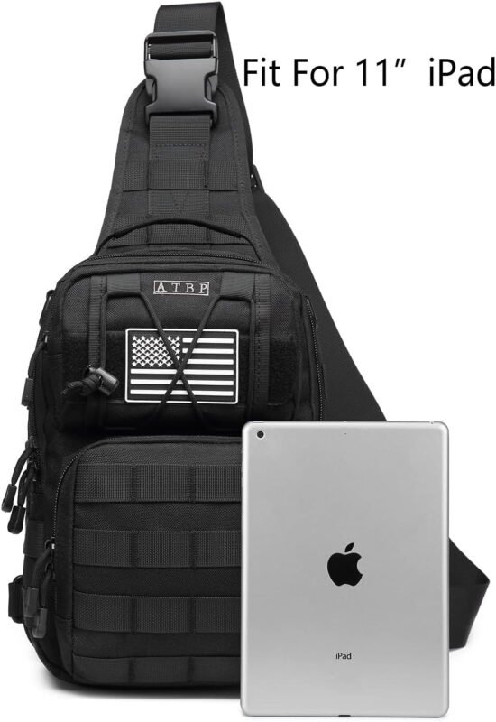 ATBP Tactical Sling Backpack Bag Pack for Men Military One Strap Shoulder Backpack Crossbody Bag With Holster 10 Liters