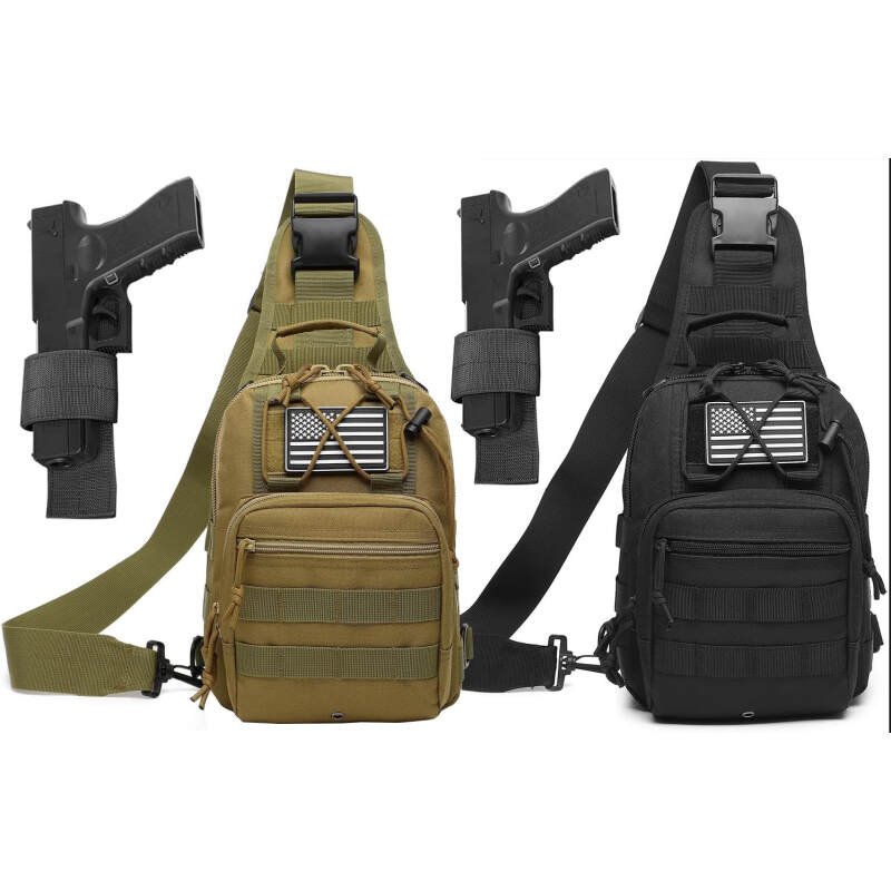 ATBP Small Tactical Sling Bag for Men with Holster Military EDC Shoulder Bag CCW Crossbody Bag 7 Liters