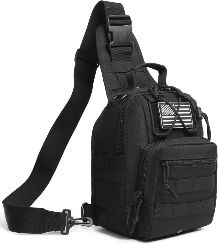 ATBP Small Tactical Sling Bag for Men with Holster Military EDC Shoulder Bag CCW Crossbody Bag 7 Liters