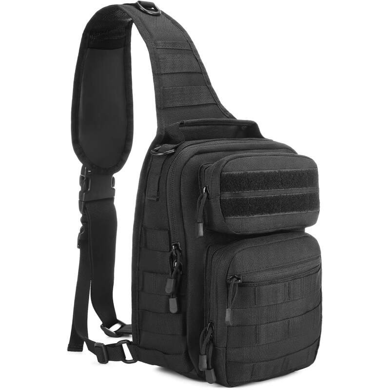 BAIGIO Small Tactical Sling Bag One Shoulder Chest Backpack Casual Daypack for Men