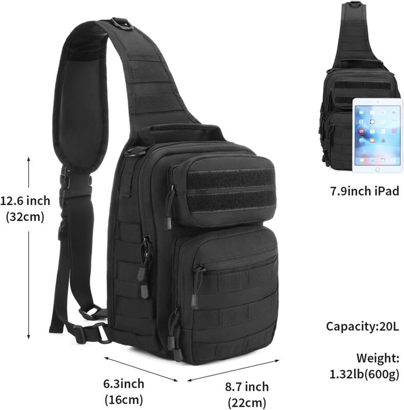 BAIGIO Small Tactical Sling Bag One Shoulder Chest Backpack Casual Daypack for Men