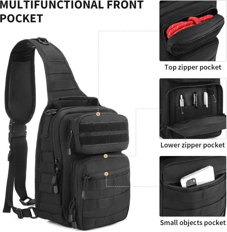 BAIGIO Small Tactical Sling Bag One Shoulder Chest Backpack Casual Daypack for Men