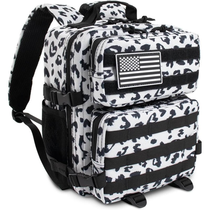 12L Mini Tactical Military Backpack for Women Army Assault Pack Bag Small Rucksack with Bottle Holder Work Gym Bag – 12L Heart Print Backpack Mini Small Pack