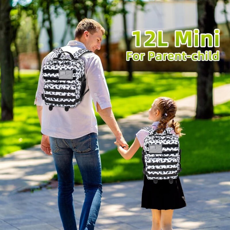 12L Mini Tactical Military Backpack for Women Army Assault Pack Bag Small Rucksack with Bottle Holder Work Gym Bag – 12L Heart Print Backpack Mini Small Pack