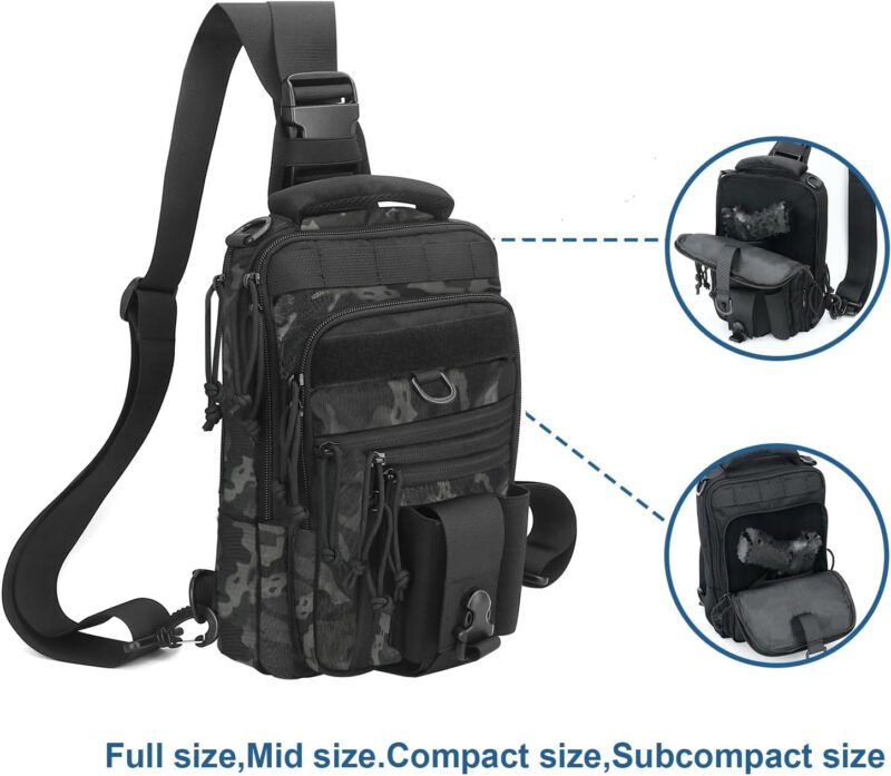 Dual Pistol Holster Chest Bag Concealed Carry Sling Crossbody Tactical Gun Convertible Backpack Shooting Hunting