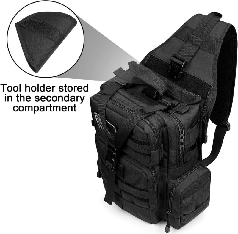 G4Free Tactical EDC Sling Bag Backpack with Adjustable Holder Military Shoulder Backpack for Men