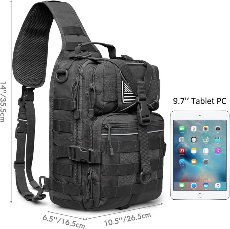 G4Free Tactical Sling Backpack Big Molle EDC Assault Range Bag Pack Military Style for Concealed Carry