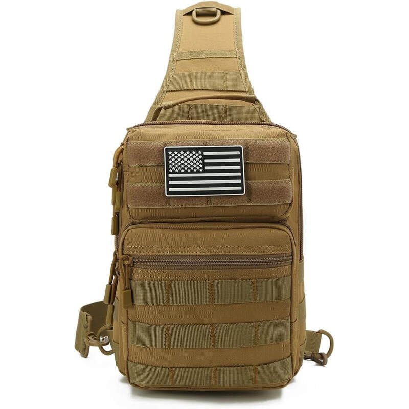Tactical Sling Bag Backpack for Men Molle Shoulder Bag Pack Daypack Backpack for Hunting, Hiking, Traveling, Camping