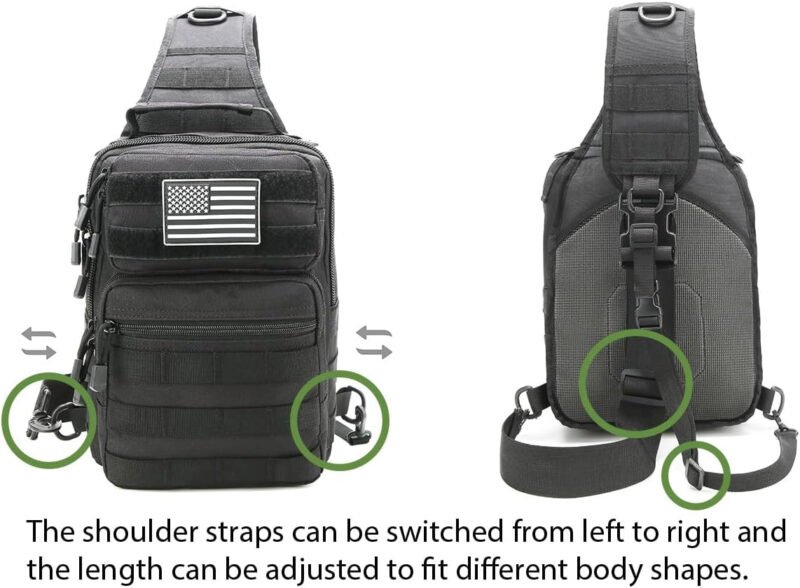 Tactical Sling Bag Backpack for Men Molle Shoulder Bag Pack Daypack Backpack for Hunting, Hiking, Traveling, Camping