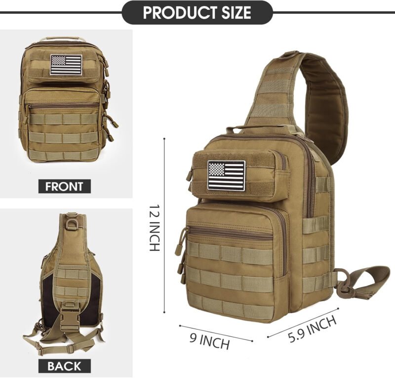 HAOMUK Tactical Sling Bag Backpack Military Rover Shoulder Sling Pack Small EDC Crossbody Chest Bag for Men