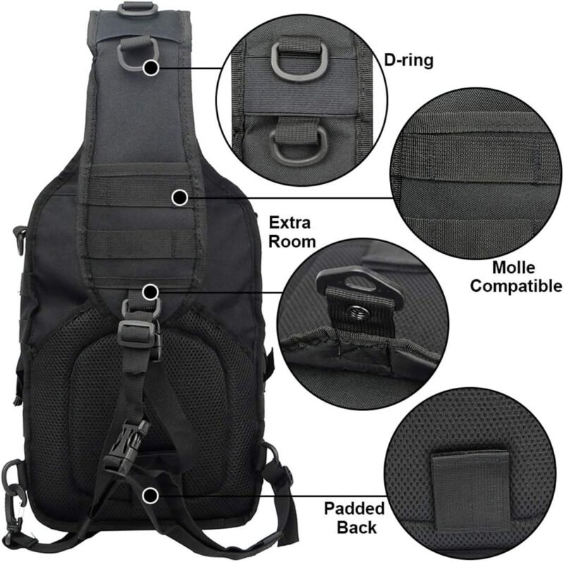 hopopower Tactical Sling Bag Pack Military Rover Shoulder Backpack EDC Assault Range Bag, Water-Resistant