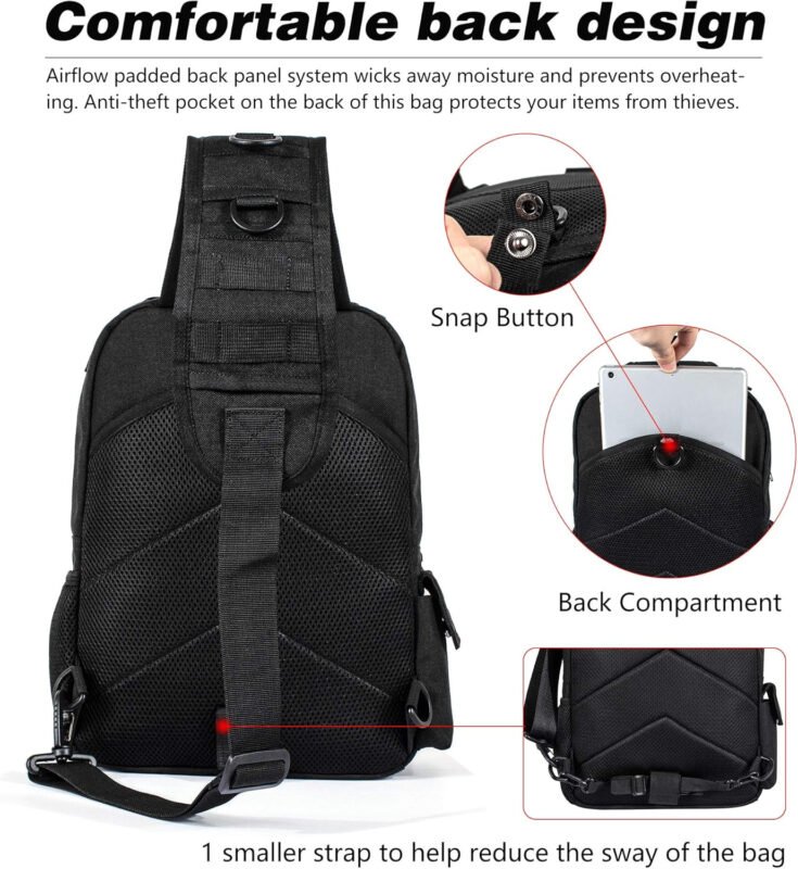 Leaper Military Tactical Backpack Assault Pack Sling Bag Molle Backpack Out Bag Black