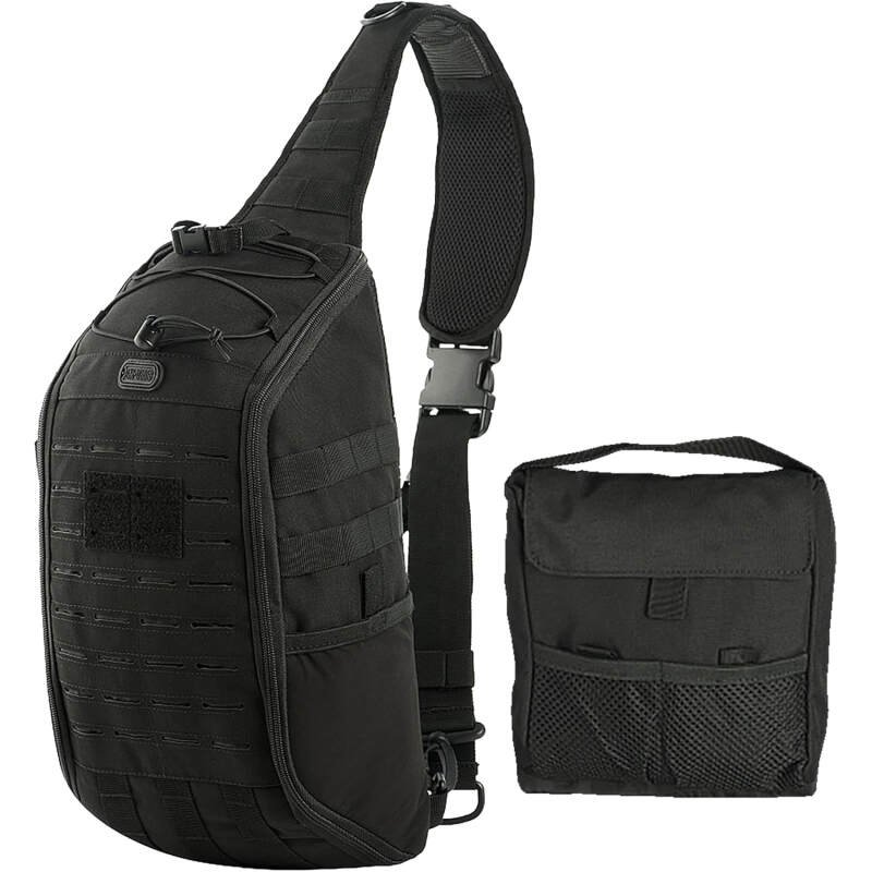 M-Tac Crossbody Sling Bag for Men – Travel Black Backpack – Shoulder Bag Crossbody Bags For Woman Back Pack for Men – Rucksack Travel Hiking Chest Bag Daypack Chest Pack