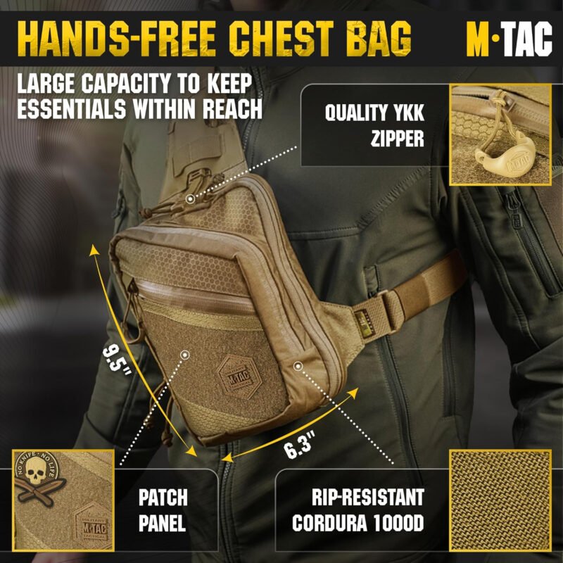 M-Tac Elite Sling Bag – EDC Tactical Crossbody Concealed Carry CCW Chest Pack