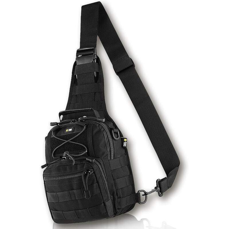M-Tac Tactical Crossbody Black Sling Bag for Men – Military Backpack EDC Chest Bag Pack Travel Sling Shoulder Bag