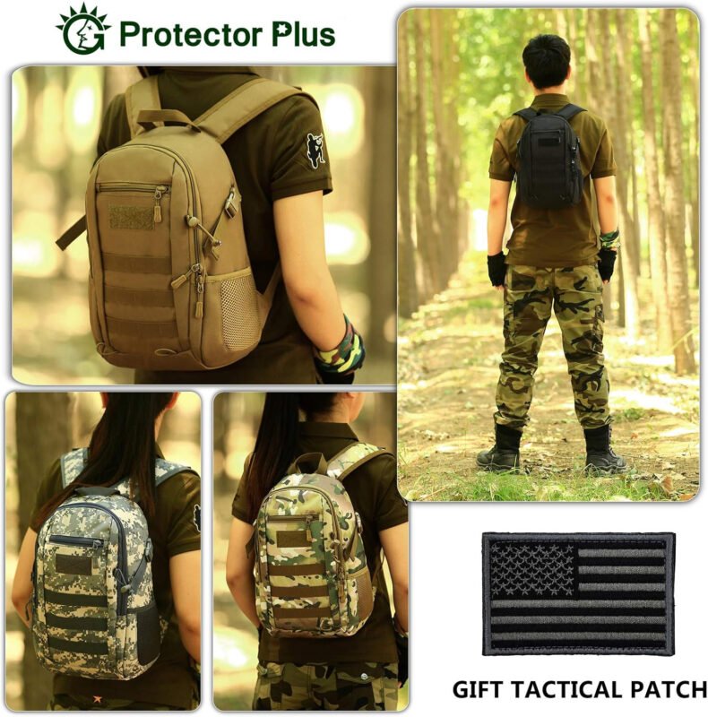 Protector Plus Small Tactical Backpack Military Daypack Army Assault Pack (Patch Included)
