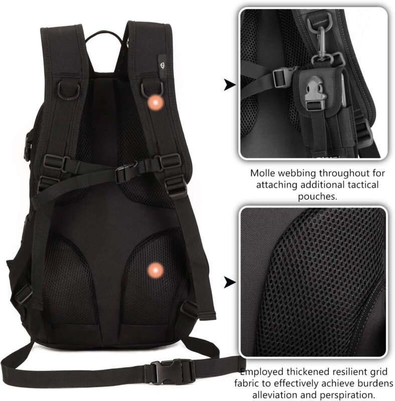 Protector Plus Tactical Motorcycle Backpack Small Military Cycling Pack Bug Out Bag (Patch Included)
