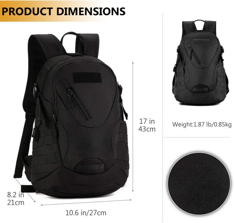 Protector Plus Tactical Motorcycle Backpack Small Military Cycling Pack Bug Out Bag (Patch Included)