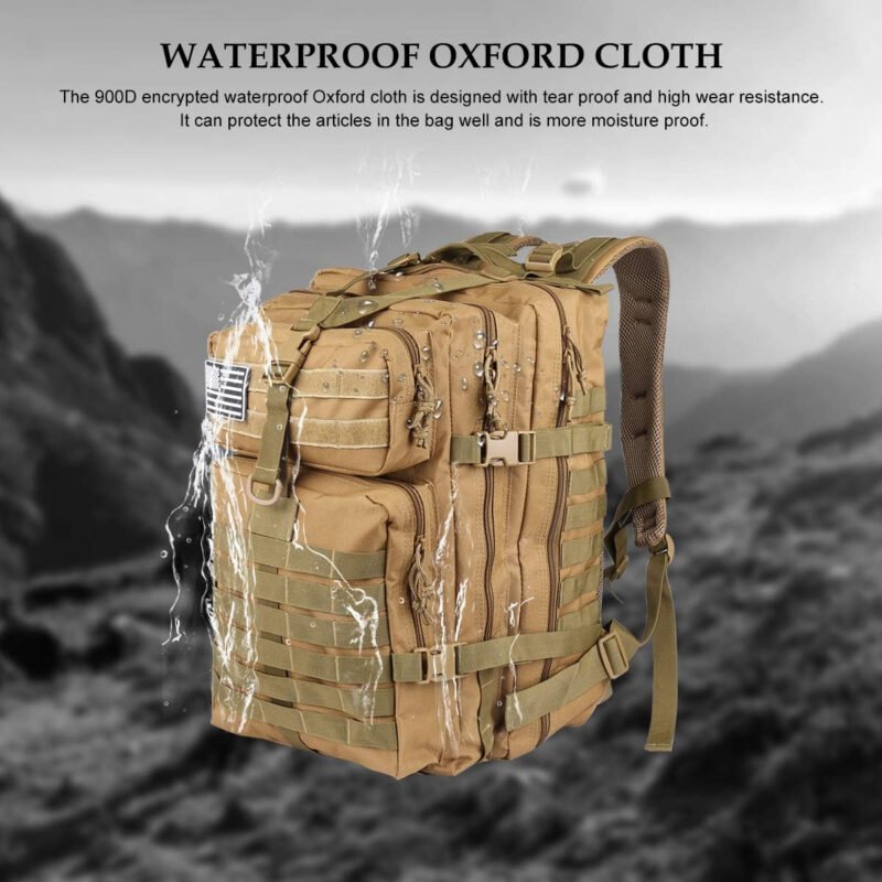 ROARING FIRE Tactical Backpack, Army Assault Pack, Molle Backpack for The 3 Day Pack, 45L prepper bag