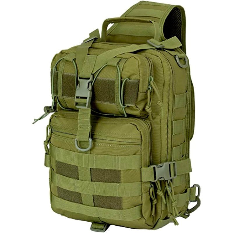 Tactical Military Sling Backpack 15L Shoulder Bag Molle Outdoor Daypack Backpack with Adjustable Strap