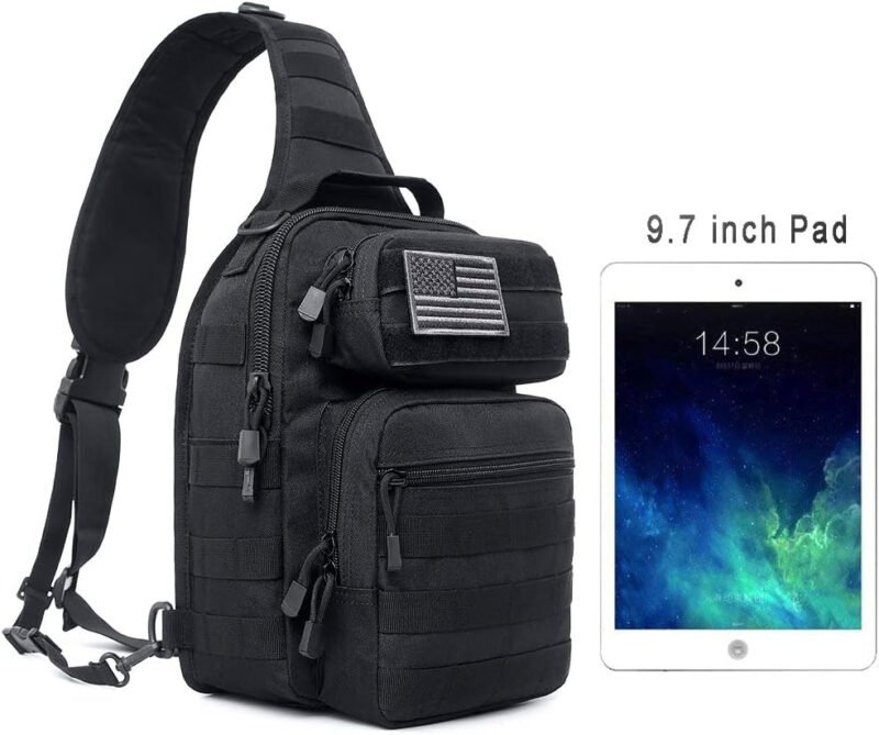 Tactical Sling Bag Pack Military Rover Shoulder Sling Backpack Molle Range Bags Chest Pack Day Pack Diaper Bag (Army Green)